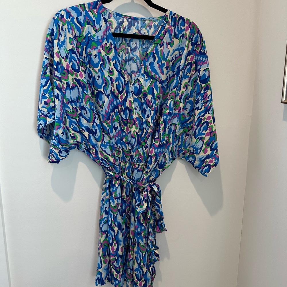 Cupshe Multicolor Abstract Print Romper/Swim Coverup